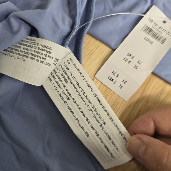 Abercrombie & Fitch Bodysuit Womens Large Blue Long Sleeve Square Neck Stretch - Picture 4 of 8